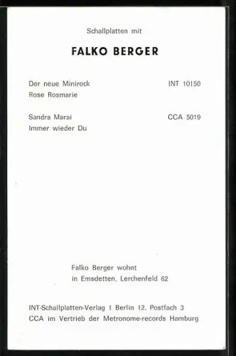 AK Musiker Falko Berger lächelnd im Porträt, Autograph