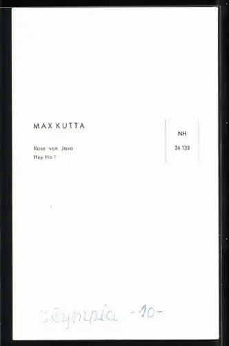 AK Musiker Max Kutta mit abwesendem Blick, Autograph