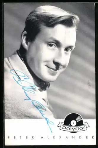 AK Musiker Peter Alexander schaut seitlich, Autograph