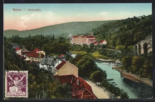 AK Brünn, Steinmühle mit Flusspartie