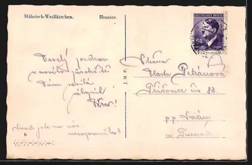 AK Hranice, Panorama mit Kirche