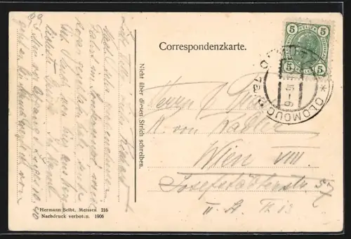 AK Olmütz, Dom vom Hradischer Ausfall gesehen