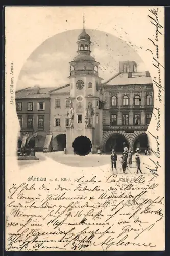 AK Arnau a. d. Elbe, Rathaus