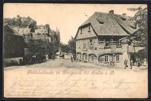 AK Bürgstein, Strassenpartie am Gasthaus Fichtelschänke