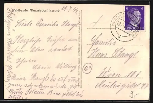 AK Wurzelsdorf /Isergeb., Gasthaus Waldbaude