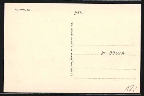 AK Troppau, Olmützer-Strasse mit Strassenbahn