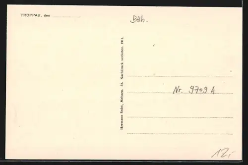 AK Troppau, Olmützer-Strasse mit Strassenbahn