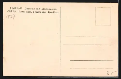 AK Troppau, Oberring mit Stadttheater