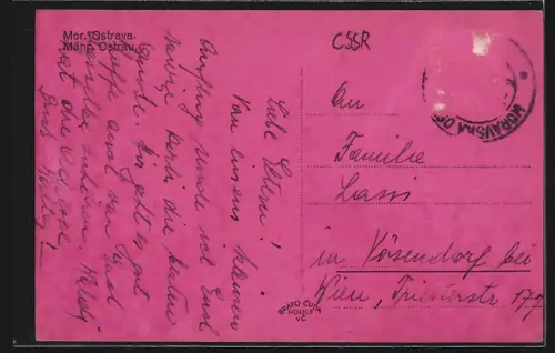 AK Mähr. Ostrau, Fabrik, Turmgebäude, Platz, Gebäudeansichten