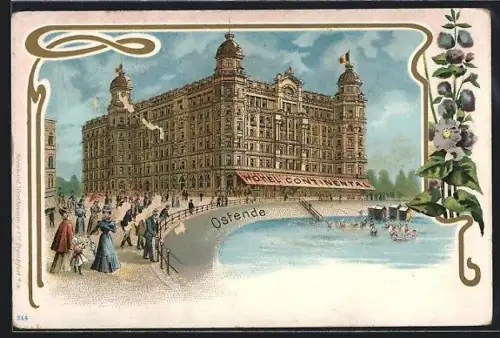 Lithographie Ostende, Hotel Continental