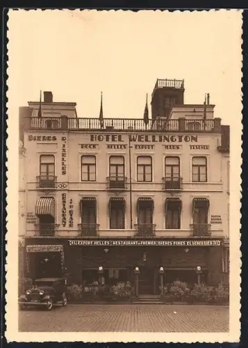 AK Bruges, Hôtel Wellington, 18 Place de la Gare, Propr. Théo Michiels-Brondel