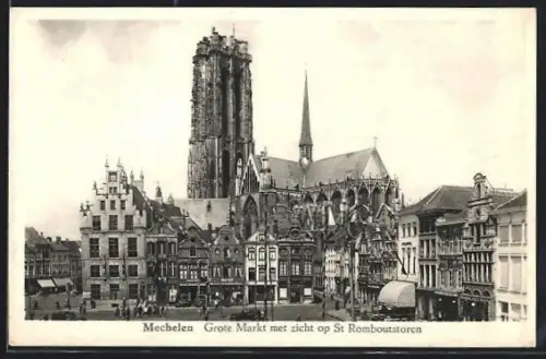 AK Mechelen, Grote Markt met zicht op St Romboutstoren