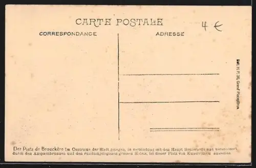 AK Bruxelles, Place de Brouckère, Strassenbahn