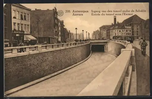 AK Anvers, Entrée du tunnel sous l`Escaut