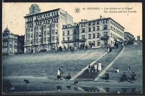 AK Ostende, Les Hotels et la Digue