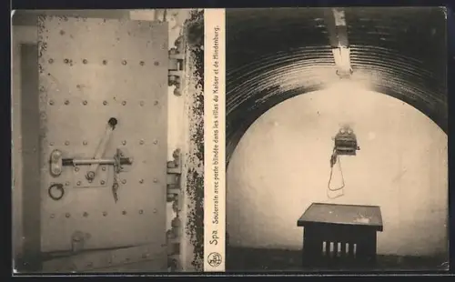 AK Spa, Souterrain avec porte blindée dans les du Kaiser et de Hindenburg