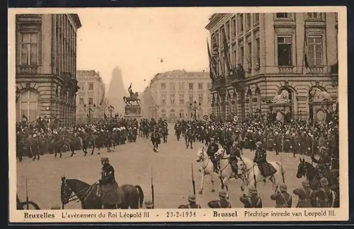 AK Bruxelles, L`avènement du Roi Léopold III, 1934