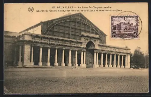 AK Bruxelles, Au Parc du Cinquantenaire, Entrée du Grand-Halle