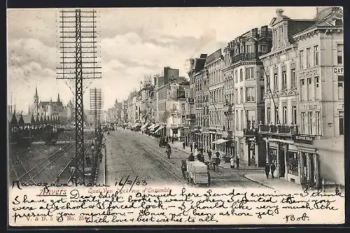 AK Anvers, Quai Van Dyck, Vue d`Ensemble