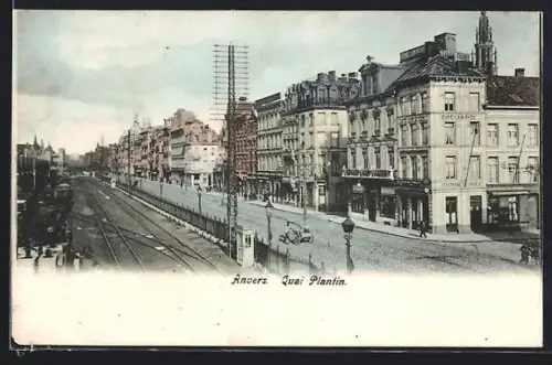 AK Anvers, Quai Plantin, Panorama
