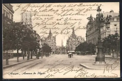 AK Anvers, Avenue de Keyser, Panorama