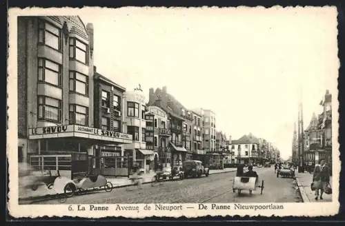 AK La Panne, Avenue de Nieuport, Hotel Le Savoy