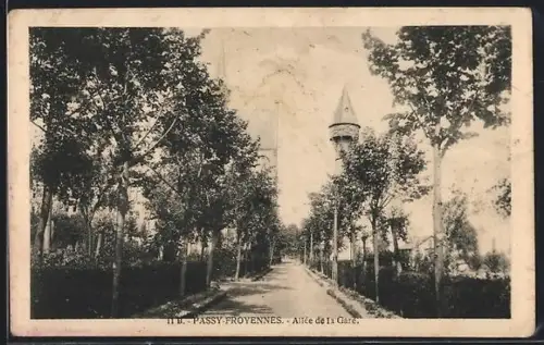 AK Passy-Froyennes, Allée de la Gare
