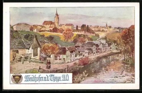 AK Deutscher Schulverein Nr. 707: Waidhofen a. d. Thaya, Teilansicht der Ortschaft