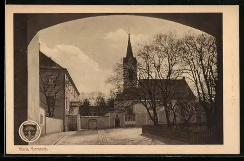 AK Deutscher Schulverein Nr. 567: Wien-Dornbach, Strassenblick mit Kirche
