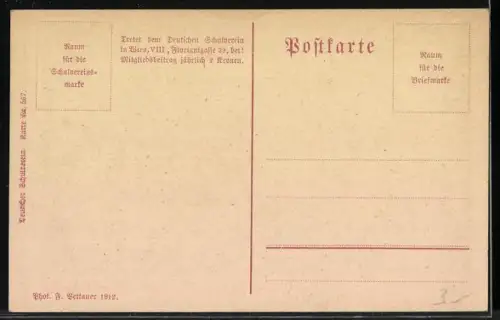 AK Deutscher Schulverein Nr. 567: Wien-Dornbach, Strassenblick mit Kirche