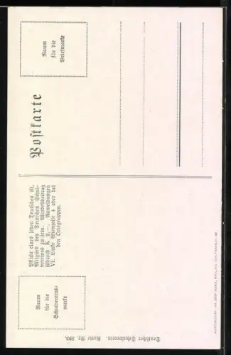 Künstler-AK Weidling, Ortsansicht mit Blick zur Kirche, Deutscher Schulverein