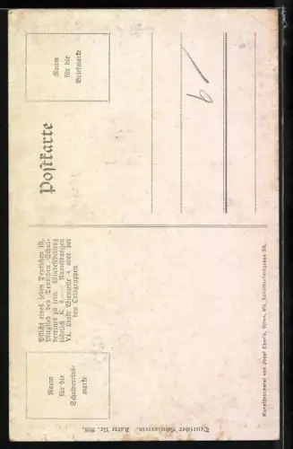 Künstler-AK Ottensheim, Blick auf Burg & Angler im Boot, Deutscher Schulverein