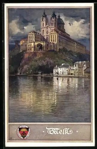 AK Deutscher Schulverein Nr. 163: Melk, Sicht zum Kloster