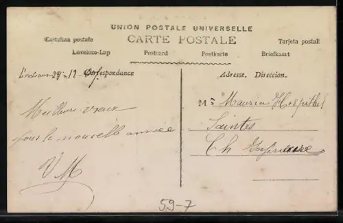 AK Kalender 1908, Dame in elegantem Kleid, Bonne Année