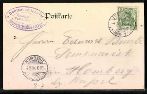 Lithographie Deutschnationaler Handlungsgehilfen-Verband, Reichsfahne und Wappen