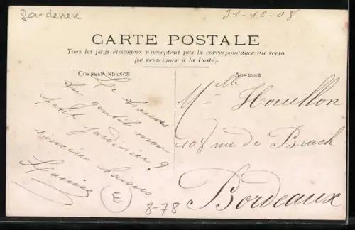 Foto-AK Gärtner und ein Mädchen im Garten 1908