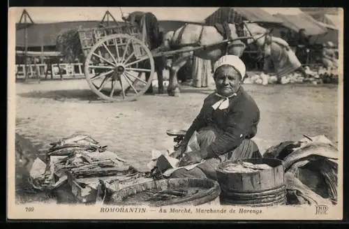 AK Romorantin, Händlerin mit ihren Waren