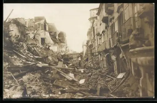 AK Messina, Via Cardines & Porta Messina, Erdbeben