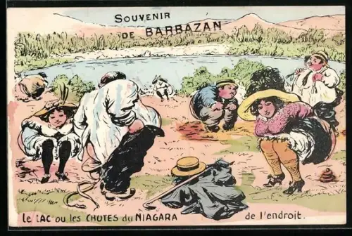 Künstler-AK Barbazan, Le Lac ou les Chutes du Niagara de l`endroit, Toilettenhumor