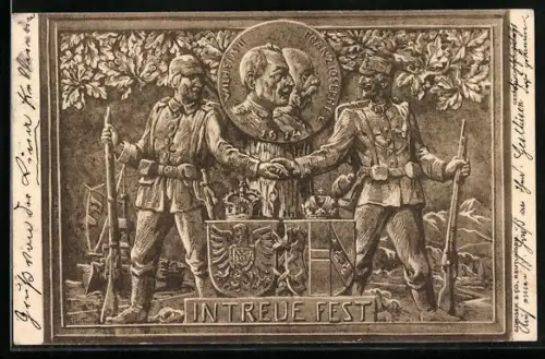 AK Kaiser Franz Josef I. von Österreich auf einer Münze