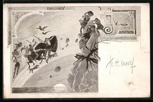 AK Germanen in einer Schlacht, Germanenkult