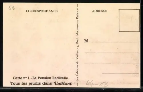 AK Tous les jeudis dans Vaillant, La Pension Radicelle, Nostor, Goliath & Amadou, Comic