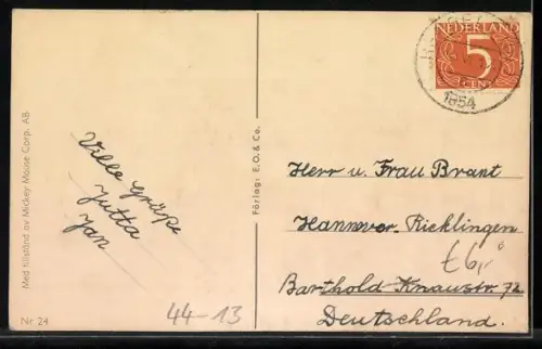 AK Donald Duck im Feuerwehrauto, Comic