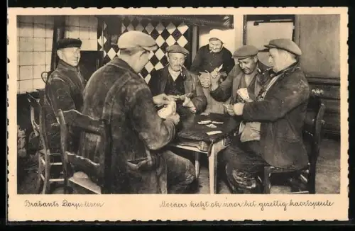 AK Brabants Dorpsleven, Moeders kiekt ok naar het gezellig kaartspeule, Kartenspiel