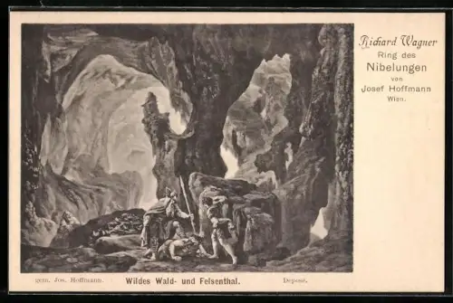 AK Bayreuth, Ring der Nibelungen, Wildes Wald- und Felsenthal, Richard Wagner