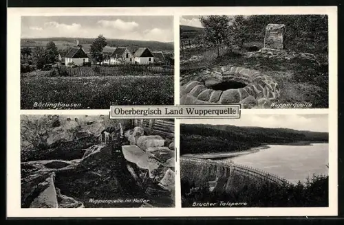 AK Börlinghausen /Oberbergisch Land, Wupperquelle, Brucher Talsperre, Wupperquelle im Keller