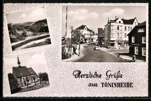 AK Tönisheide /Rhld., Ortsansicht, Kirche, Landschaft
