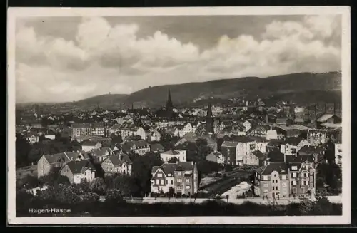 AK Hagen-Haspe, Stadtpanorama mit Kirchen
