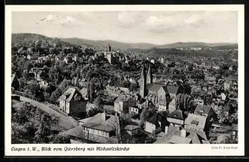 AK Siegen i. W., Blick vom Giersberg mit Michaeliskirche