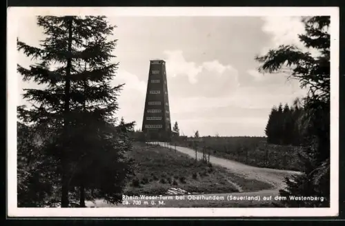 AK Oberhundem /Sauerland, Rhein-Weser-Turm auf dem Westenberg